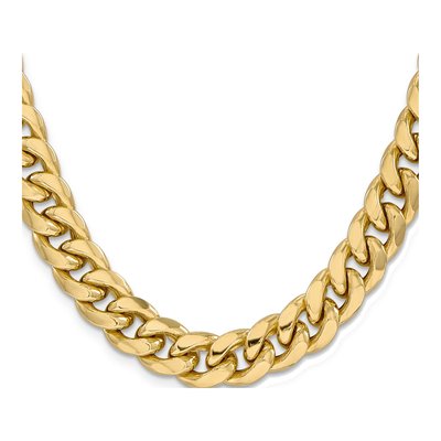 14K Yellow Gold 11mm Semi-Solid Miami Cuban Chain – view 2