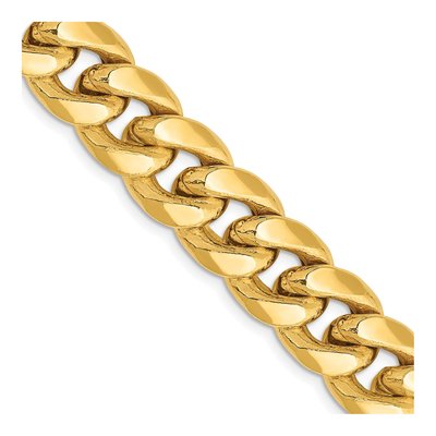 14K Yellow Gold 11mm Semi-Solid Miami Cuban Chain