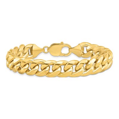 14K Yellow Gold 11mm Semi-Solid Miami Cuban Chain Bracelet – view 2