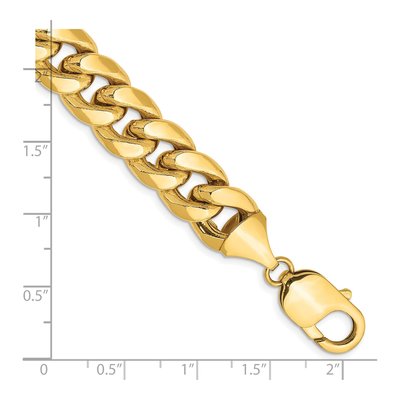 14K Yellow Gold 11mm Semi-Solid Miami Cuban Chain Bracelet – view 3