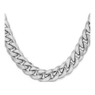 14K White Gold 11mm Semi-Solid Miami Cuban Chain – view 2