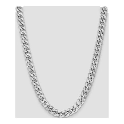 14K White Gold 11mm Semi-Solid Miami Cuban Chain – view 4