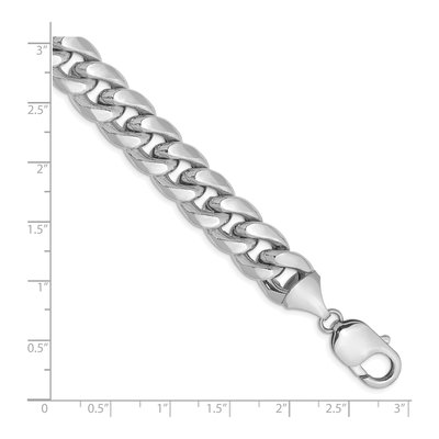 14K White Gold 11mm Semi-Solid Miami Cuban Chain Anklet – view 2