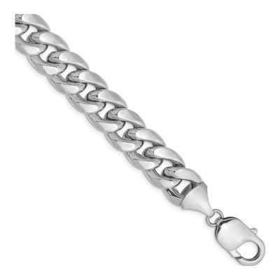 14K White Gold 11mm Semi-Solid Miami Cuban Chain Anklet