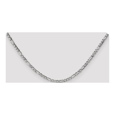 14K White Gold 3.5mm Semi-Solid Figaro Chain – view 4