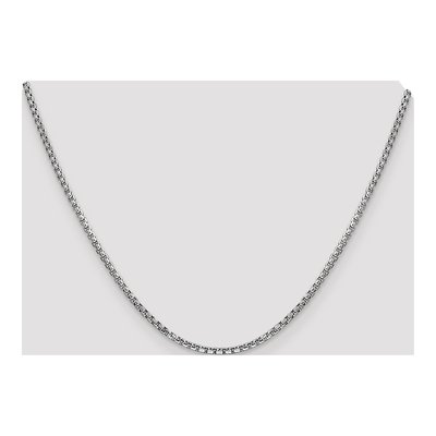 14K White Gold 2.45mm Semi-Solid Round Box Chain – view 6