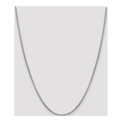 14K White Gold 2.45mm Semi-Solid Round Box Chain – view 5