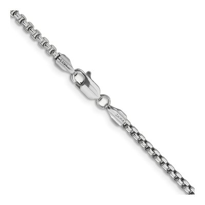 14K White Gold 2.45mm Semi-Solid 28-inch Round Box Chain – view 4