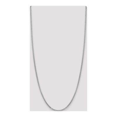 14K White Gold 2.45mm Semi-Solid 28-inch Round Box Chain – view 5