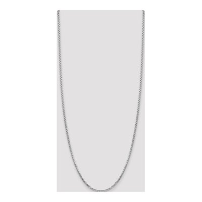 14K White Gold 2.45mm Semi-Solid 30-inch Round Box Chain – view 5