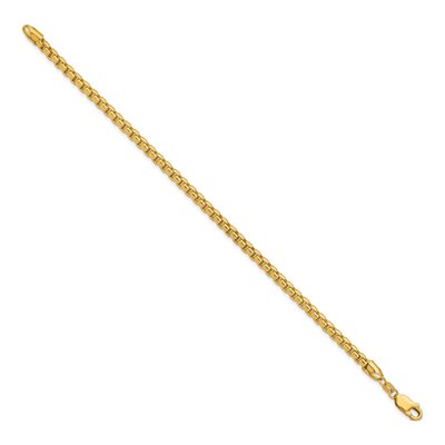 14K Yellow Gold 3.6mm Semi-Solid Round Box Chain Bracelet – view 3
