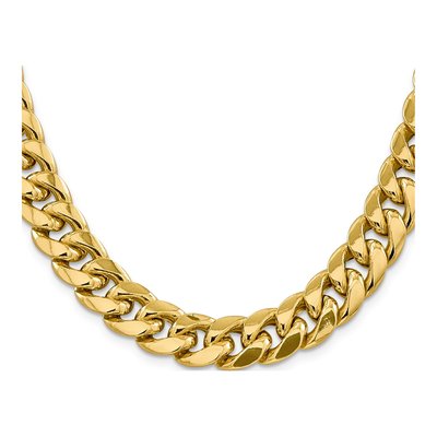 14K Yellow Gold 13.2mm Semi-Solid Miami Cuban Chain – view 2