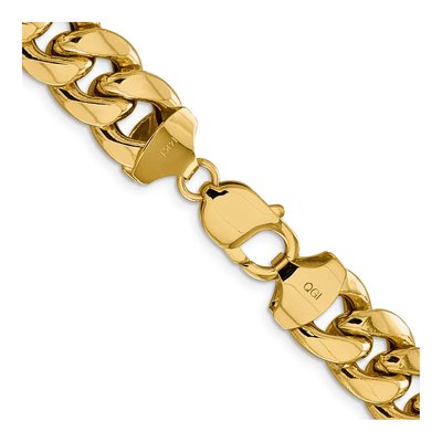 14K Yellow Gold 13.2mm Semi-Solid Miami Cuban Chain – view 3