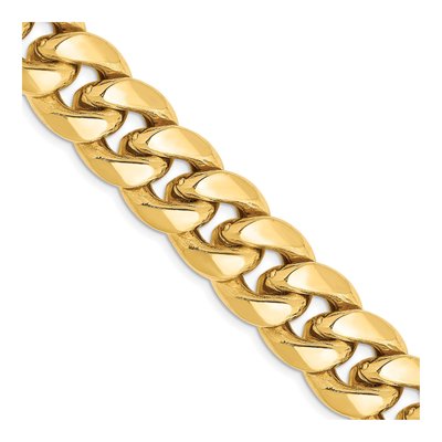 14K Yellow Gold 13.2mm Semi-Solid Miami Cuban Chain