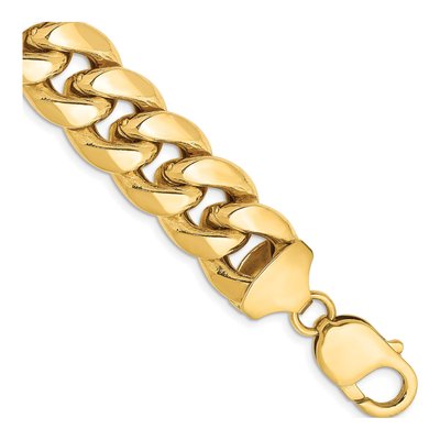 14K Yellow Gold 13.2mm Semi-Solid Miami Cuban Chain Bracelet