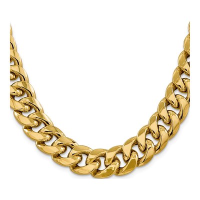 14K Yellow Gold 15mm Semi-Solid Miami Cuban Chain – view 2