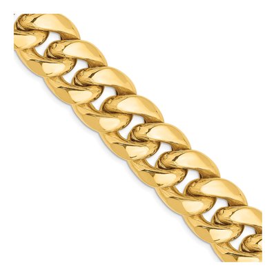 14K Yellow Gold 15mm Semi-Solid Miami Cuban Chain