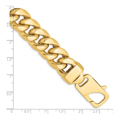 14K Yellow Gold 15mm Semi-Solid Miami Cuban Chain Bracelet – view 2