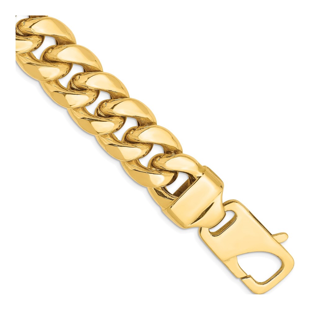 14K Gold 15mm Miami Cuban Bracelet, 8 in