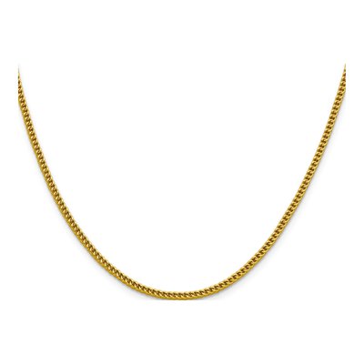 14K Yellow Gold 2.2mm Semi-Solid Franco Chain – view 3