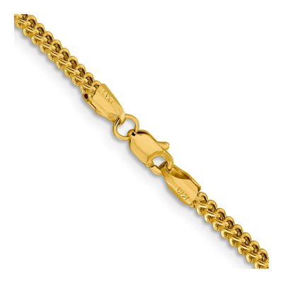 14K Yellow Gold 2.2mm Semi-Solid Franco Chain – view 4