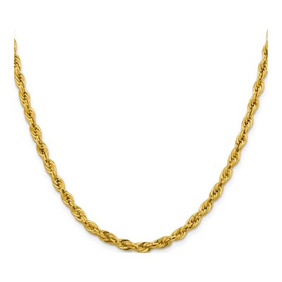 14K Yellow Gold 4.25mm Semi-Solid Rope Chain – view 3