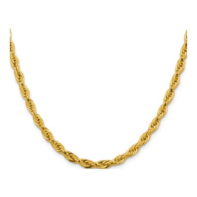 14K Yellow Gold 4.75mm Semi-Solid Rope Chain – view 3