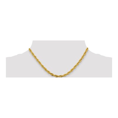 14K Yellow Gold 4.75mm Semi-Solid Rope Chain – view 5
