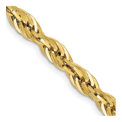 14K Yellow Gold 4.75mm Semi-Solid 20-inch Rope Chain