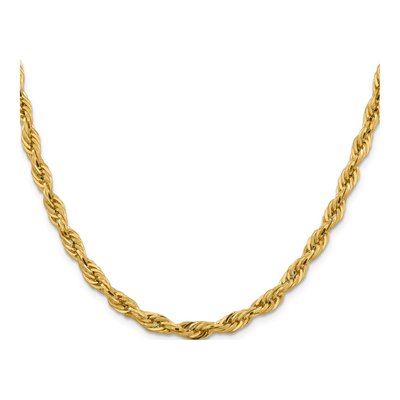 14K Yellow Gold 5.4mm Semi-Solid Rope Chain – view 3