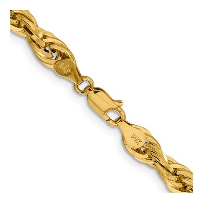 14K Yellow Gold 5.4mm Semi-Solid Rope Chain – view 4