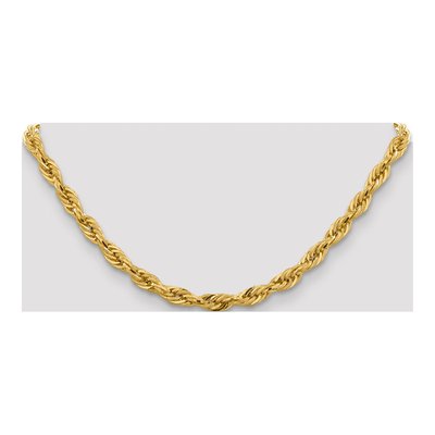 14K Yellow Gold 5.4mm Semi-Solid Rope Chain – view 5