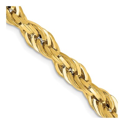 14K Yellow Gold 5.4mm Semi-Solid Rope Chain