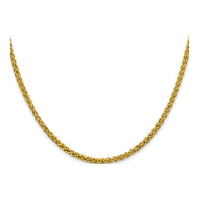 14K Yellow Gold 3.45mm Semi-Solid Wheat Chain – view 4