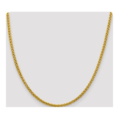 14K Yellow Gold 3.45mm Semi-Solid Wheat Chain – view 5