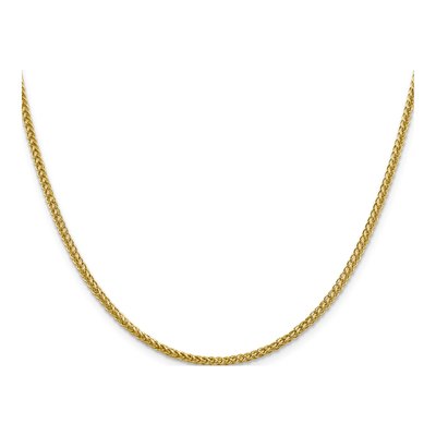 14K Yellow Gold 2.35mm Semi-Solid Wheat Chain – view 3