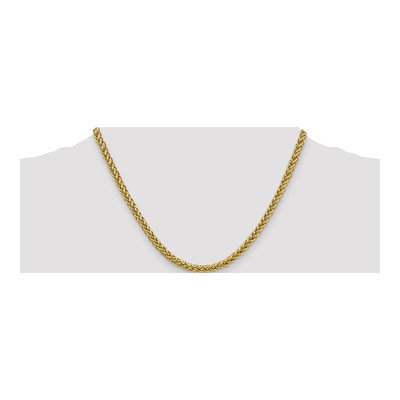 14K Yellow Gold 4.65mm Semi-Solid 3-Wire Wheat Chain – view 6