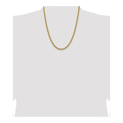 14K Yellow Gold 4.65mm Semi-Solid Wheat Chain – view 5