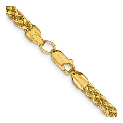 14K Yellow Gold 4.65mm Semi-Solid Wheat Chain – view 4