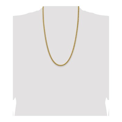 14K Yellow Gold 4.65mm Semi-Solid Wheat Chain – view 5