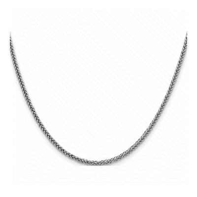 14K White Gold 2.35mm Semi-Solid 20-Inch Wheat Chain – view 5