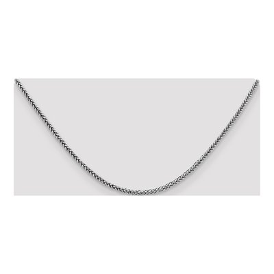 14K White Gold 2.35mm Semi-Solid 20-Inch Wheat Chain – view 6