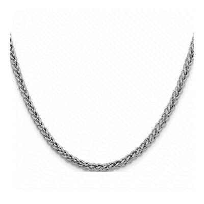 14K White Gold 3.5mm Semi-Solid 3-Wire Wheat Chain – view 3