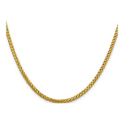 14K Yellow Gold 2.5mm Semi-Solid Diamond-Cut Wheat Chain – view 4