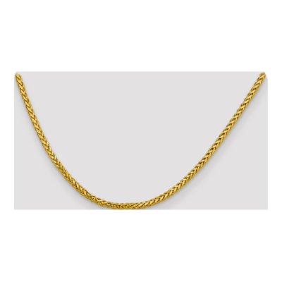 14K Yellow Gold 2.5mm Semi-Solid Diamond-Cut Wheat Chain – view 6