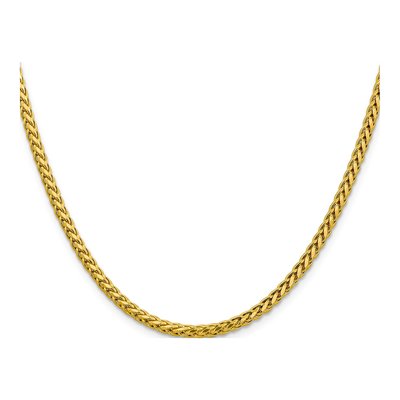 14K Yellow Gold 3.1mm Semi-Solid Diamond-Cut Wheat Chain – view 3