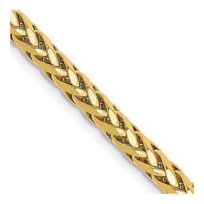 14K Yellow Gold 3.1mm Semi-Solid Diamond-Cut Wheat Chain