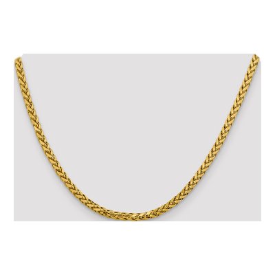 14K Yellow Gold 3.7mm Semi-Solid Diamond-Cut Wheat Chain – view 4