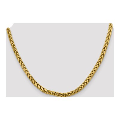 14K Yellow Gold 5mm Semi-Solid Diamond-Cut Wheat Chain – view 4