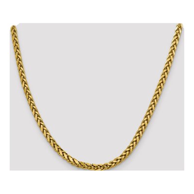 14K Yellow Gold 5mm Semi-Solid Diamond-Cut Wheat Chain – view 4
